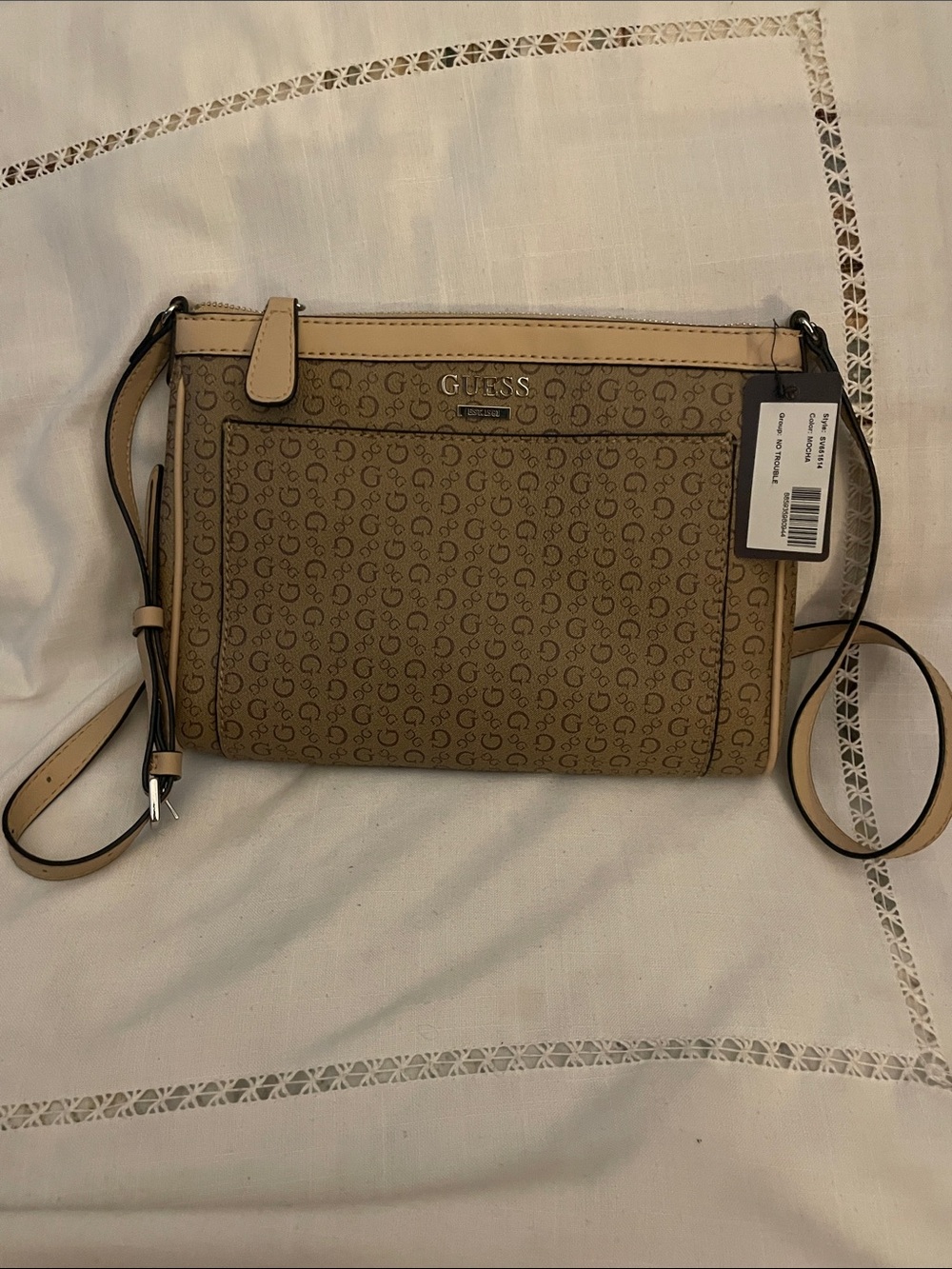 GUESS Tan Beige Signature Logo Crossbody NWT